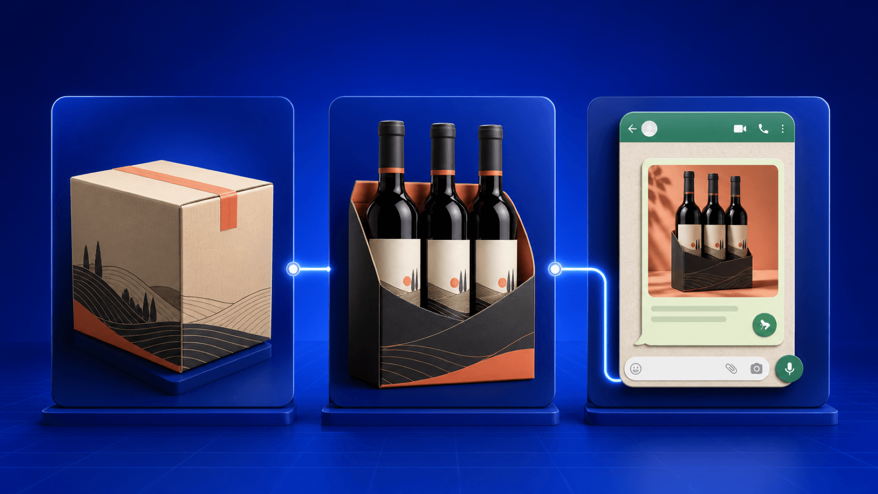 Una caja B2B, un pack de vinos D2C y una oferta por WhatsApp conectados a la misma operación